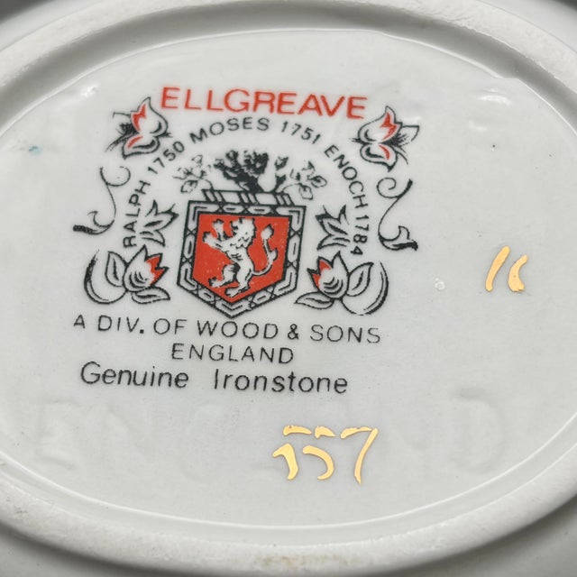 Vintage Ellgreave Wood & Sons Ironstone Teapot With Chinoiserie Bird Design For Sale - Image 9 of 9