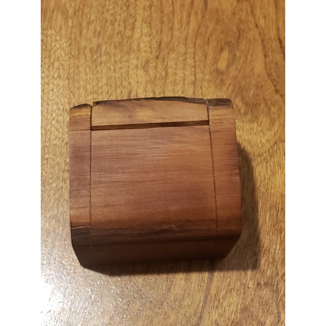 Cinnamon Small Hardwood Trinket Box With Hinged Live Edge Lid For Sale - Image 8 of 8