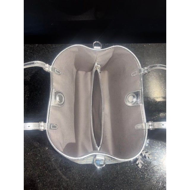Gucci Small Emblem Tote—Limited Edition Silver Holiday Collection For Sale In Las Vegas - Image 6 of 9
