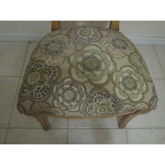 1980s Wood Dining Chair Upholstered Seat Honey Set of 4 For Sale - Image 12 of 12