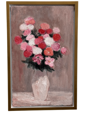 Mid 20th Century Un Bouquet De Fleurs, Oil on Board, by Anna Costa (1922-2022) France