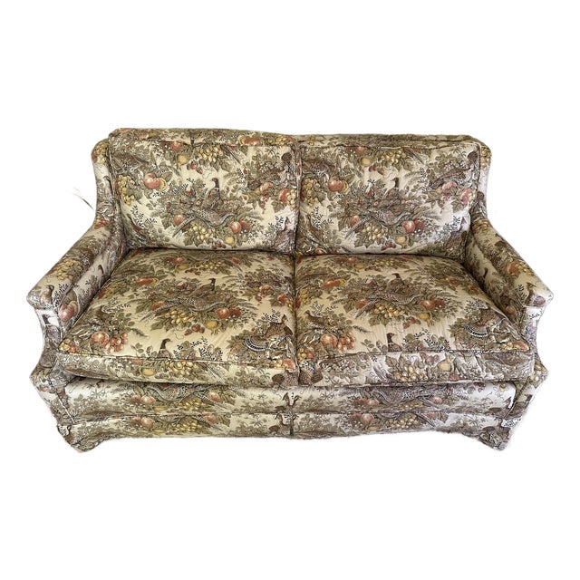 Vintage Hickory Chair Floral Love Seat Couch For Sale