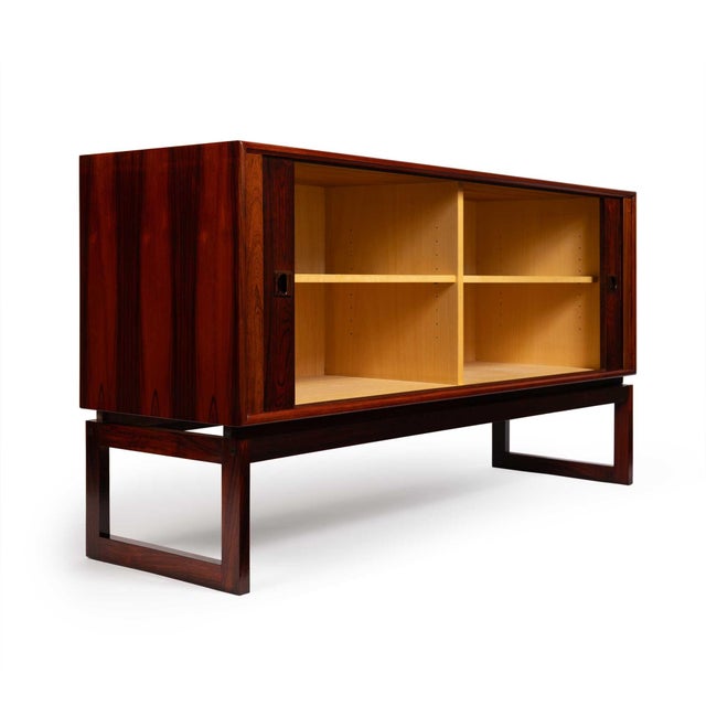 Brown Vintage Axel Christiansen Odder Rosewood Tambour Credenza Sideboard 1960s For Sale - Image 8 of 12