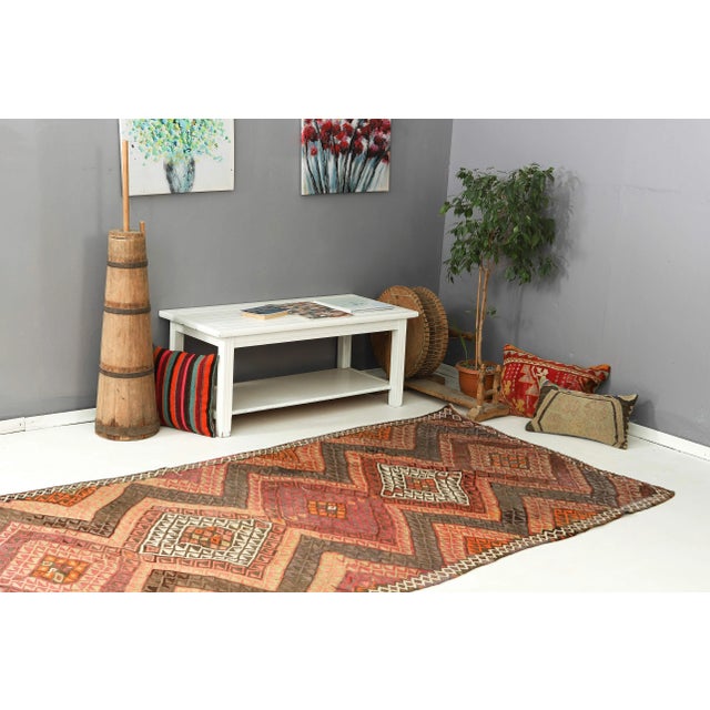 Mid 20th Century Vintage Decorative Turkish Kilim Rug For Sale In Los Angeles - Image 6 of 7