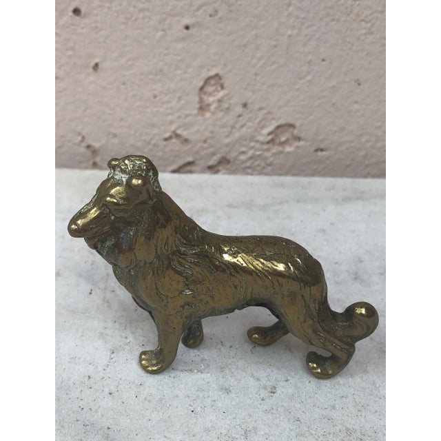 Petite English Brass Dog Collie circa 1950.