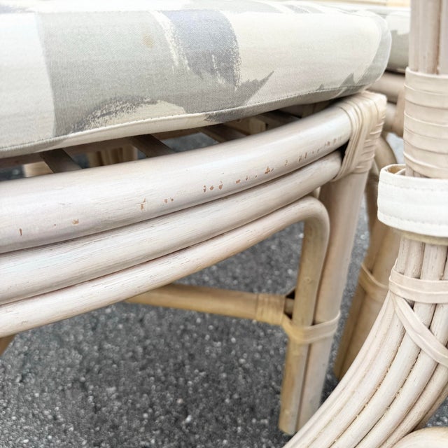 Boho Chic Sculpted Leaf Back Pencil Reed Dining Chairs - Set of 6 For Sale - Image 9 of 12