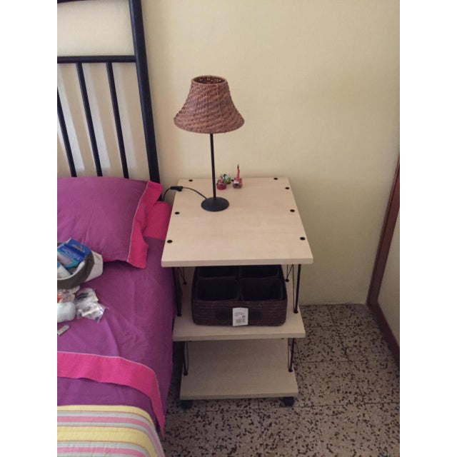 Modern Modular Bedside Tables with Black Iron Uprights, 1980s, Set of 2 For Sale - Image 4 of 4