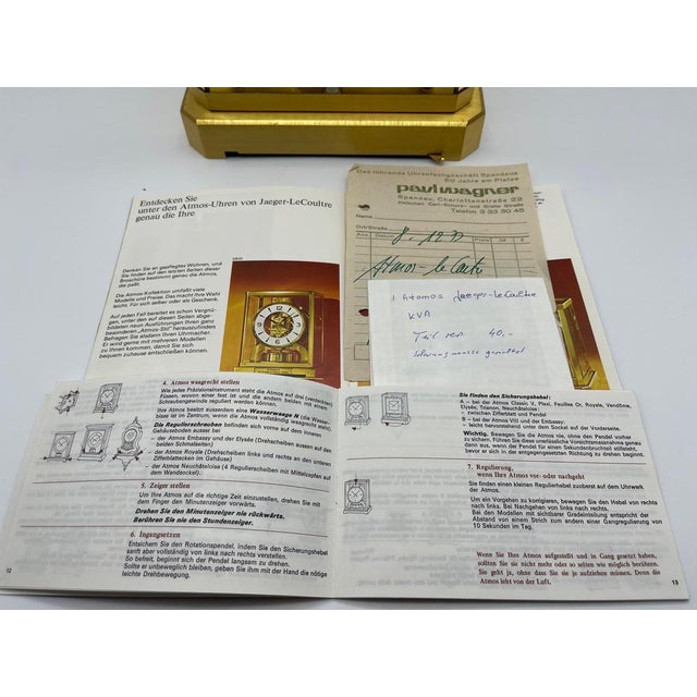 Atmos Jaeger Le Coultre Cal. 528 Fireplace Clock by Aeg For Sale - Image 10 of 15