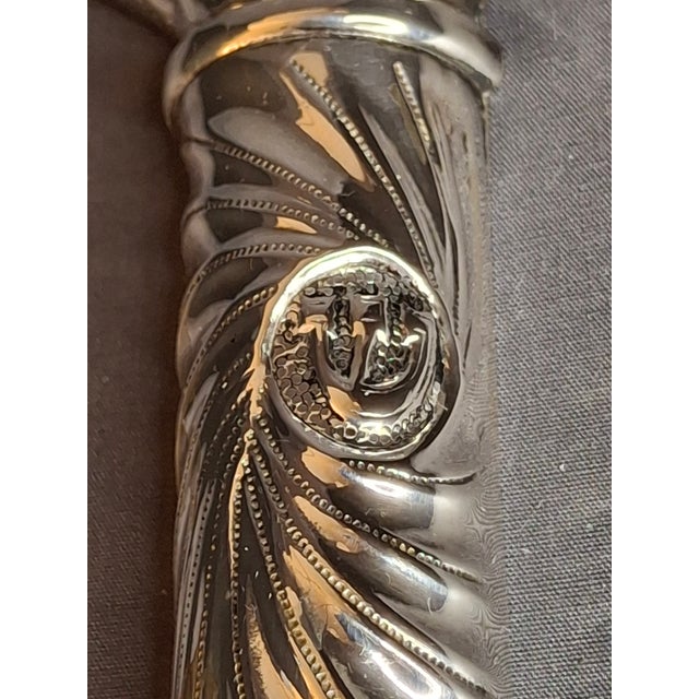 Vintage Hazorfim Israel 925 Sterling Silver Mezuzah Case, Spiral Swirl Repousse For Sale - Image 13 of 18