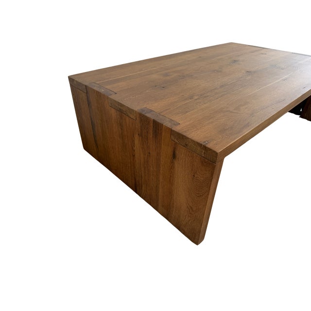 Contemporary Solid Wood Restoration Hardware Coffee Table For Sale - Image 3 of 3