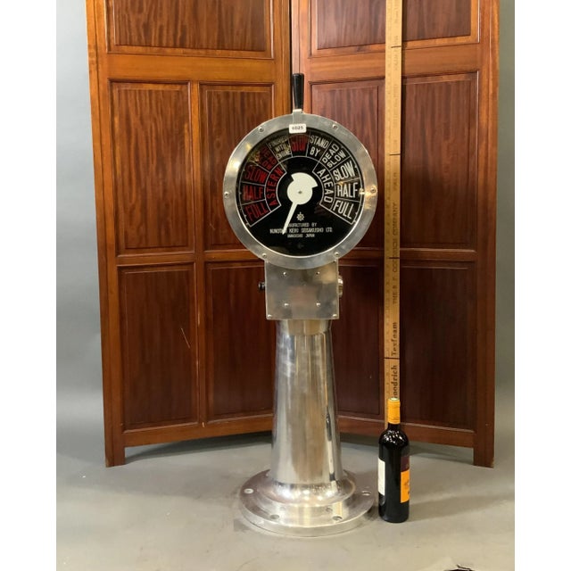 Ships bridge telegraph by Japanese Maker. Faceplate shows ships commands in english with astern and ahead, slow, half,...
