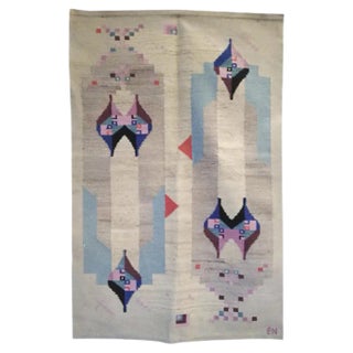 Vintage Postmodern Wool Rug, 1980s For Sale