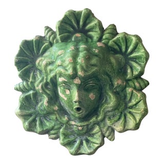 Early 21st Century Glazed Green Ceramic Anduze Nymph Garden Ornament For Sale