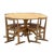 Mid-Century Circular Dining Table in Elm and Chairs in Rattan, 1960s, Set of 5 For Sale