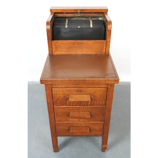 Antique the McCaskey Register Co. Quarter Sawn Oak File Cabinet For Sale - Image 6 of 15