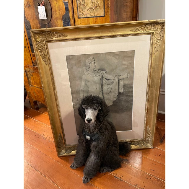 Mid 19th Century Large 19th C. Academy Drawing Presented in a Period Empire Frame For Sale - Image 5 of 14