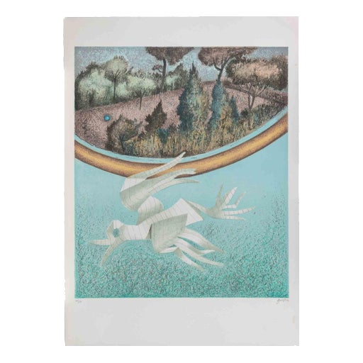 Enrico Benaglia, Paper Bird, Etching, 1990s For Sale