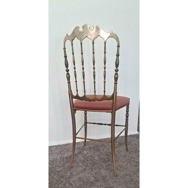 Metal Neoclassical Solid Brass Italian Chiavari chair For Sale - Image 7 of 8