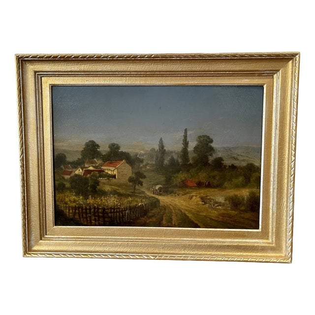 Alexis Demarle, Rural Landscape Burgundy Winemaker, 1890s, Oil on Canvas, Framed For Sale