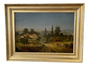 Alexis Demarle, Rural Landscape Burgundy Winemaker, 1890s, Oil on Canvas, Framed