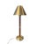 Mid-Century Modern Ralph Lauren Brass & Brown Leather Campaign Lamps — Pair For Sale - Image 3 of 6