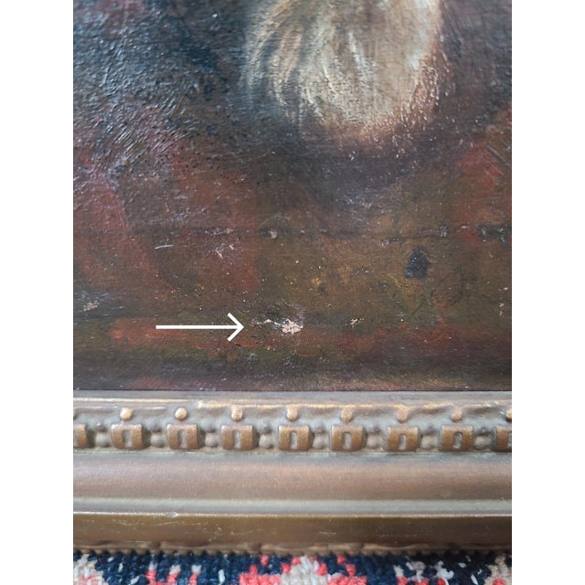 Moody Antique Oil Painting Portrait of a Norfolk Terrier Dog For Sale - Image 17 of 18