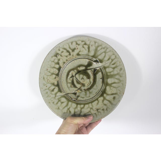 Contemporary Vintage Studio Pottery Wall Plate For Sale - Image 3 of 10