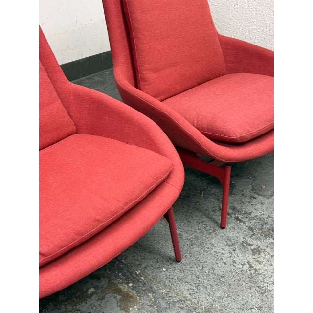 Blu Dot Blu Dot Field Craig Red Lounge Chairs, Pair For Sale - Image 4 of 12