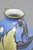 Ceramic Antique Hand Painted Blue Nippon Porcelain Halloween Pattern Twin Handle Vase For Sale - Image 7 of 14