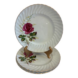 Vintage Ridgway Ironstone Anniversary Rose Dinner Plates, England – Set of 3 For Sale