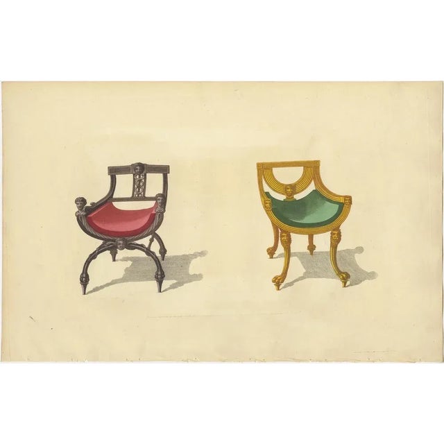 Sheraton, Illustrations of Various Chairs, 1805, Prints, Set of 5 For Sale - Image 3 of 10