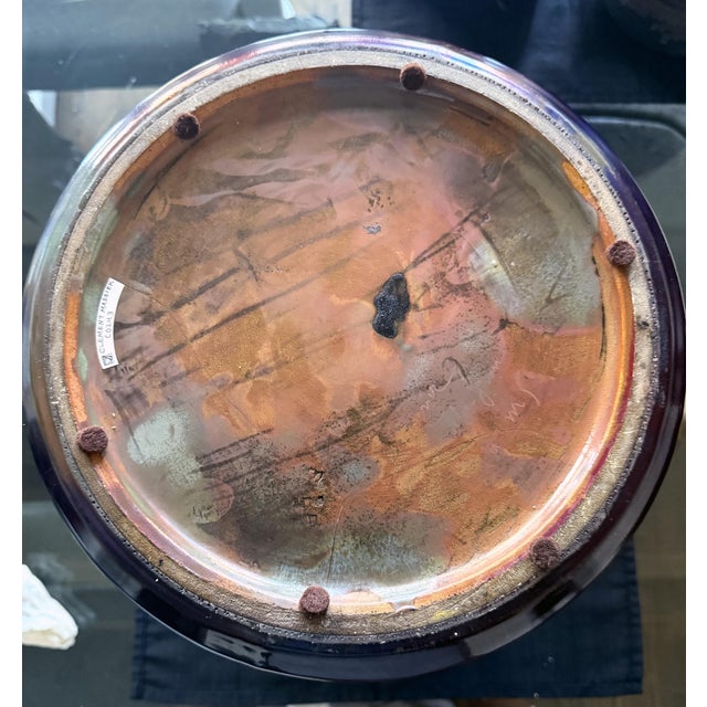Large French Ceramic Vase with Iridescent Glaze by Clement Massier For Sale - Image 13 of 18