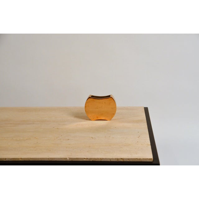 Metal 1970s Vintage Monique Gerber Polished Bronze Vase For Sale - Image 7 of 7