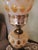 Mid-Century Modern Vintage Fenton Honeysuckle Topez Opalescent Coin Dot Hurricane Parlor Lamp For Sale - Image 3 of 5