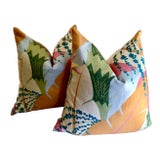 Schumacher “ananas” in Tropical Down Filled Pillows- a Pair For Sale