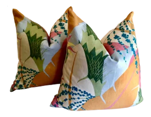 Schumacher “ananas” in Tropical Down Filled Pillows- a Pair
