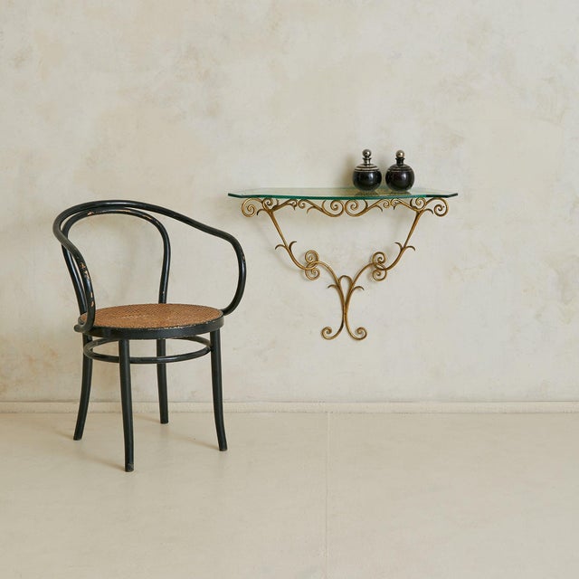 Italian Gilt Iron Wall-Mounted Console in the Manner of Pier Luigi Colli, 1950s For Sale - Image 18 of 18