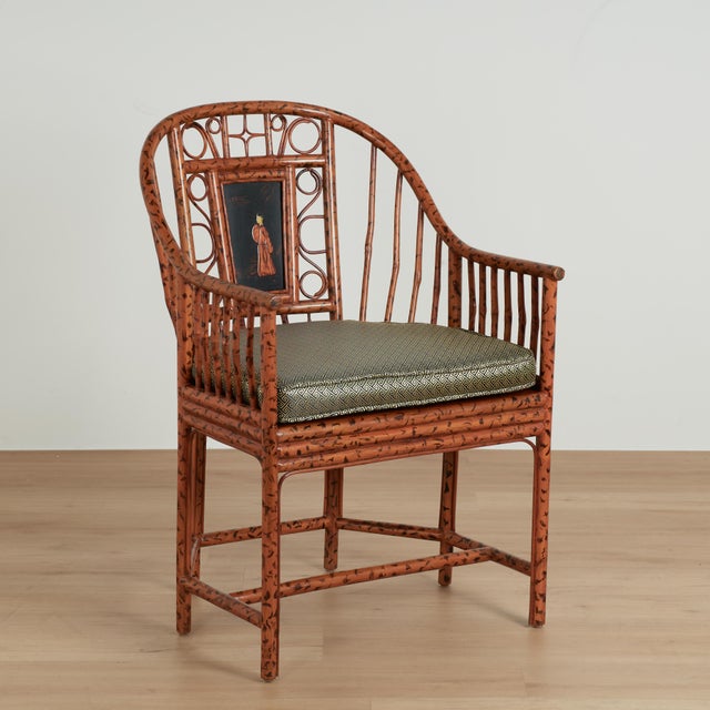 Auburn Vintage Set of Four Faux Bamboo Brighton Pavillion Style Chairs by Maitland Smith For Sale - Image 8 of 18