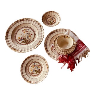 1930s Copeland Spode Cowslip Bone China Breakfast Set - Set of 6 For Sale