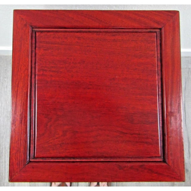 Asian 1960s Asian Solid Rosewood 36" High Square Plant Stand Pedestal For Sale - Image 3 of 12