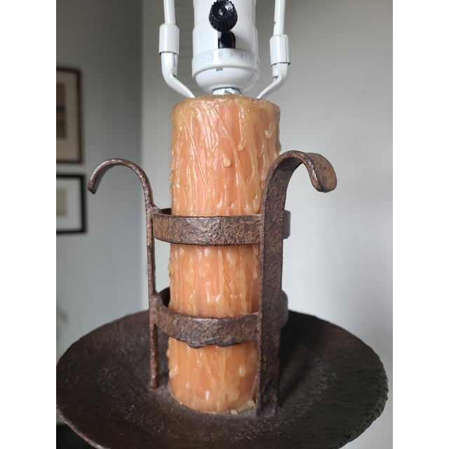 Vintage 1970's Iron Spanish Revival Brutalist Floor Lamp For Sale - Image 4 of 13