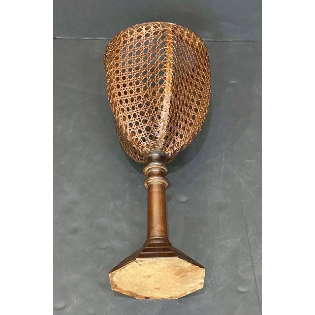 Wood English Plant Stand or Jardiniere of Caned Mahogany From the Edwardian Era For Sale - Image 7 of 8