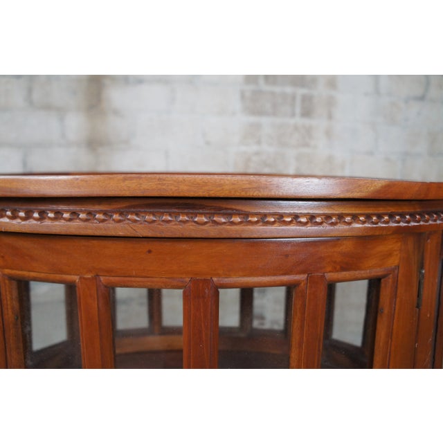 Late 20th Century Georgian Style Mahogany Tea Chocolate Table Curio Vitrine Display Cabinet Tray For Sale - Image 12 of 12
