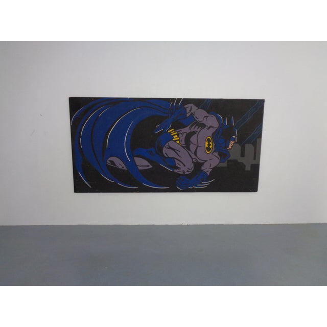 American Artist, Large Batman Street Art Image, Acrylic Painting on Hardboard, 1990s For Sale - Image 14 of 18