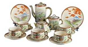 Hand-Painted Satsuma Tea Service from Sōkō China, 1920s, Set of 15
