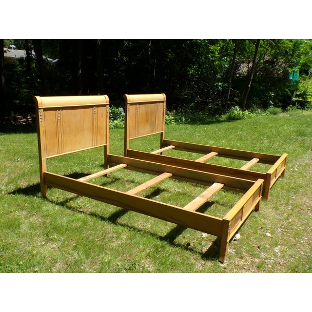 Brown Vintage Pair 1920's Neoclassical Adams Style Twin Beds For Sale - Image 8 of 16