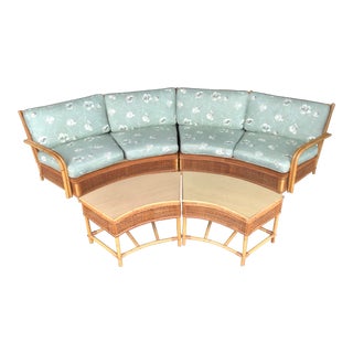 Vintage Ficks Reed Rattan Sectional Sofa Set For Sale
