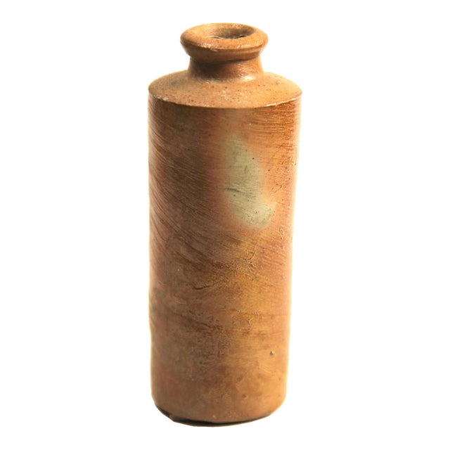 Antique Clay Stoneware Bottle For Sale