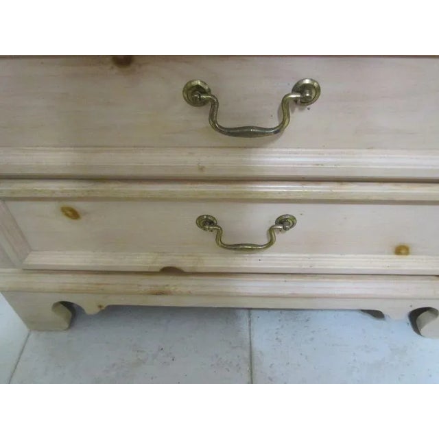White 1980s Wash Wood Chest of Drawer by Stanley Co Three Drawer For Sale - Image 8 of 9