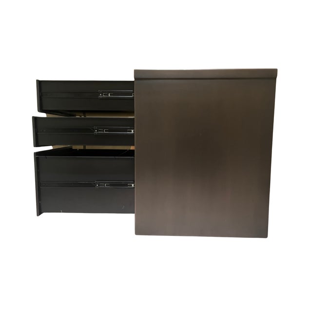 Metal Restoration Hardware 1940s Industrial Modular Office 18" 3-Drawer Utility File Cabinet For Sale - Image 7 of 9